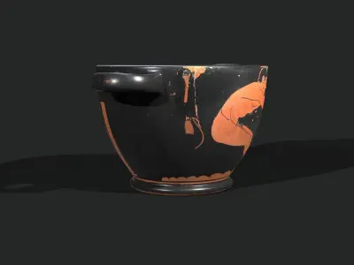 Old antique vase Low-poly 3D model