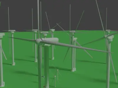Wind Turbine Lowpoly Low-poly 3D model