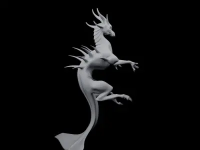 Lowpoly Sea Dragon Low-poly 3D model