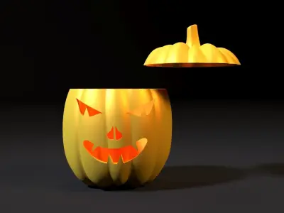 Scary halloween pumpkin 3D print model