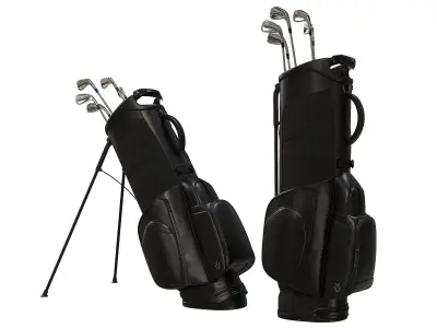 Golf Bag Vessel Player IV Pro Black Low-poly 3D model