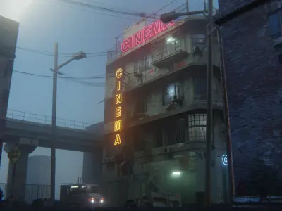 Dark city cinema 3D model