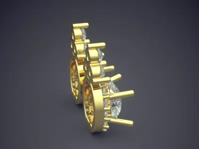 Luxury Cufflinks With Huge Diamonds CAD 5464 3D print model