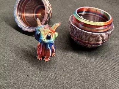 Dragon  egg with small dragon 3D print model