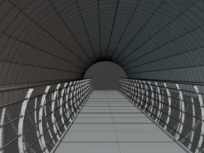 Covered pedestrian bridge 3D model