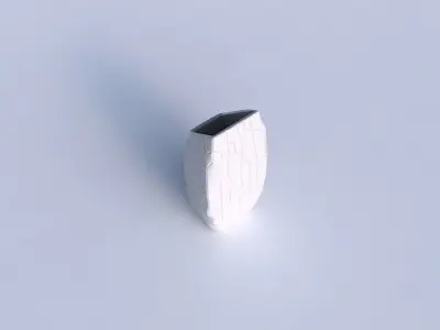 Vase bent rectangle with organic cells 3D print model