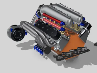 LSX Outlaw Twin Turbo Engine v3 3D print model