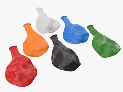 Flat Balloon Low-poly 3D model