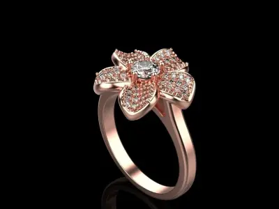 Flower ring model 283 3D print model
