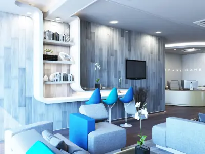 Reception Hall interior scene design 3D model