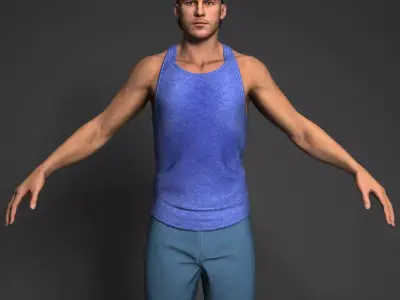 Casual Sporty Man Rigged Low-poly 3D model