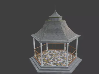 Pergola with ceramic tiles Victorian era 3D model