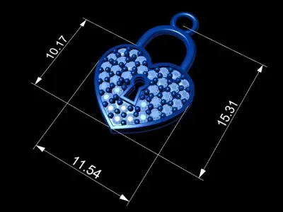 Heart and Lock 3dm stl model 3D print model