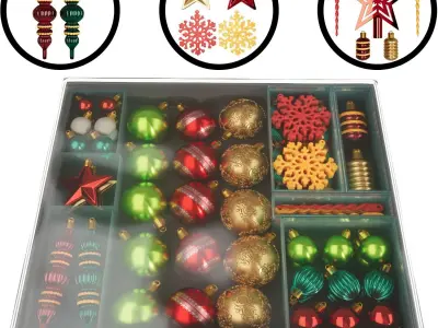 Collection Of Christmas Tree Ornaments 3D model