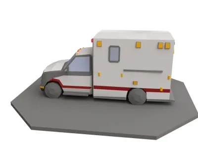Ambulance Car LowPoly Low-poly 3D model