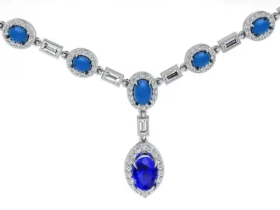 Oval Cut Diamond Luxury Necklace 3676 3D print model