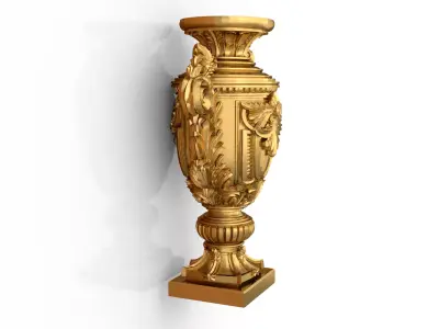 Classical urn decorative onlay cnc 3d printing stl 03 3D print model