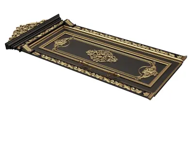 Carved Door Classic 01402 Black Low-poly 3D model