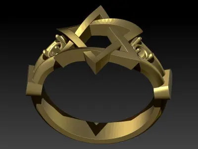 Star of David Ring US RING SIZE 8 3D print model