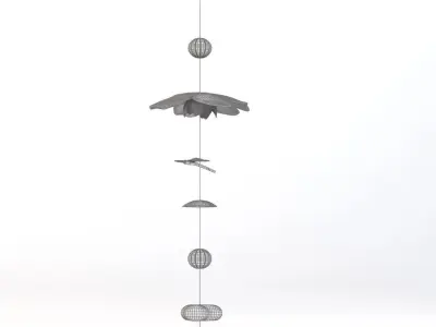 Inked Porcelain Floral Elements 3D model