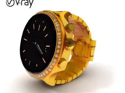 Luxury Gold Watch Model Pack with Detailed Dial and Bezel Low-poly 3D model