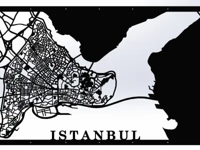 City Map of Istanbul Laser Cutting Sheet 3D model