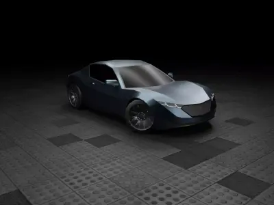 Low Poly Modern Generic Sports Car Low-poly 3D model