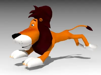 Lion Toon Low-poly 3D model