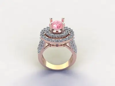 R195 Diamond Ring new design cad file  3D model