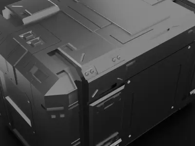 metal silver sci fi cargo box Free low-poly 3D model