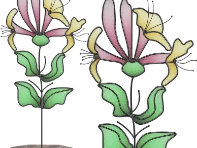 Glass flowers 3D model