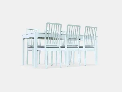 EKEDALEN - EKEDALEN Table and 6 chairs 3D model