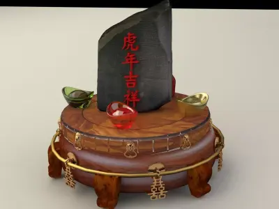 Chinese wedding doll 3D model buy