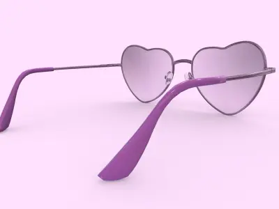 Heart Sunglasses Low Poly PBR Realistic Low-poly 3D model