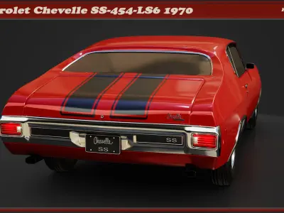 Chevrolet Chevelle SS-454 1970 Low-poly 3D model