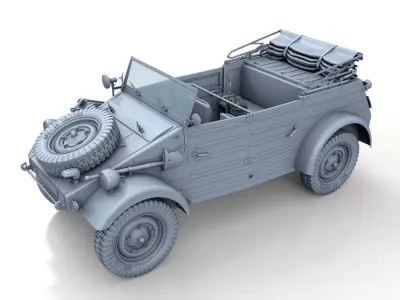 Volkswagen Typ 82 - Kuebelwagen 3D model