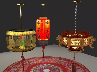 Chinese  red lantern 3D model