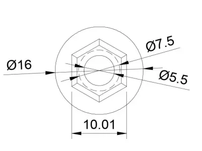 Plastic Nut 3D print model