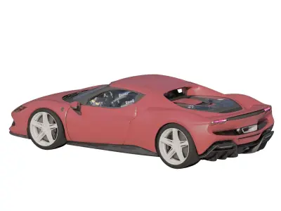 Italian supercar with interior and engine 3D model