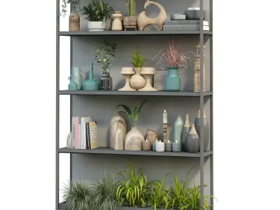 Interior vertical green partition set 249 3D model