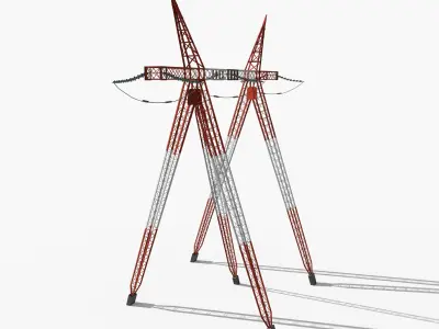 Electricity Pole 12 Low-poly 3D model