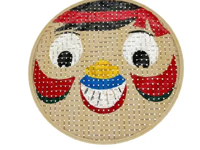 Hand Painted Traditional Basketware Face Bowls Hanoi Vietnam 3D model