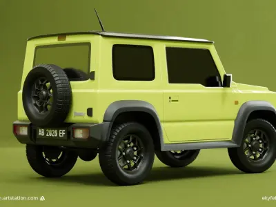 SUZUKI JIMNY 2019 - Kinetic Yellow 3D model