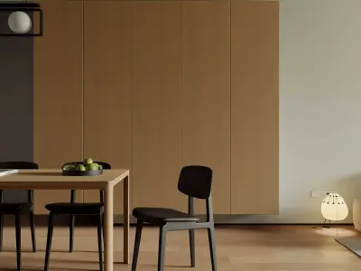 Modern living room dining room interior scenes 213 3D model