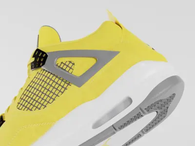 Jordan 4 Retro Lightning  Low-poly 3D model