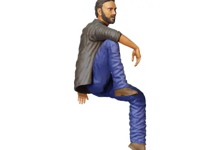 N7 a man sitting on a car 3D print model