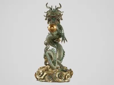 Japanese Dragon Low-poly 3D model