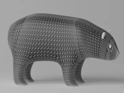 Cartoon Panda Bear 3D model