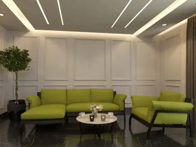 living room interior Scene 3D model 3D model