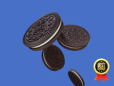 Oreo cookie Low-poly 3D model